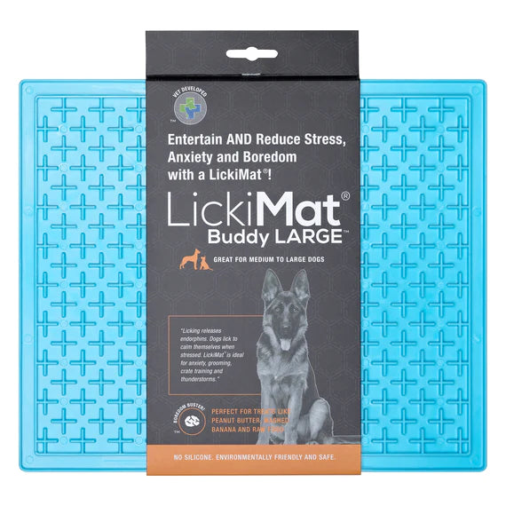 LICKIMAT: Buddy Original Slow Food Anti-Anxiety Licking Mat - Blue (Size: X-Large)