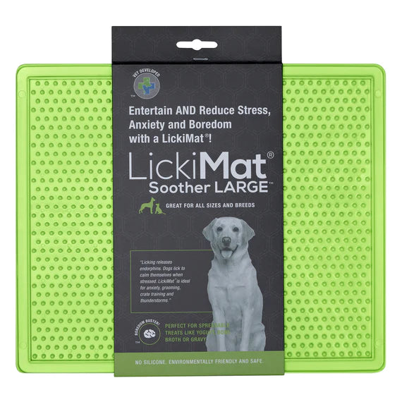 LICKIMAT: Soother Original Slow Food Licking Mat (XLarge) - Green