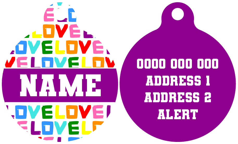 Pet ID Tag | Love Wins! (Purple)