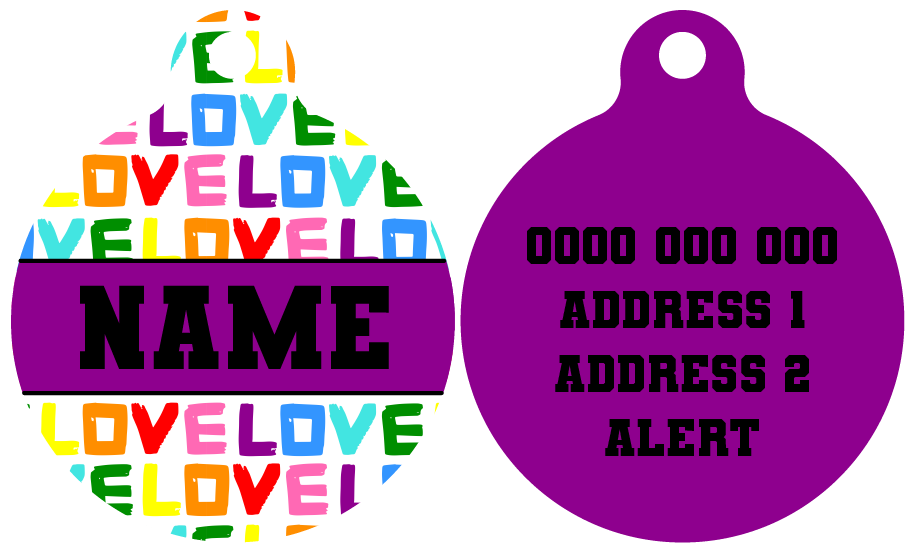 Pet ID Tag | Love Wins! (Purple)