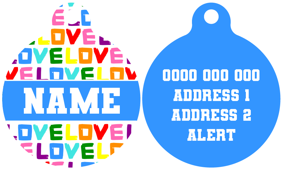 Pet ID Tag | Love Wins! (Blue)