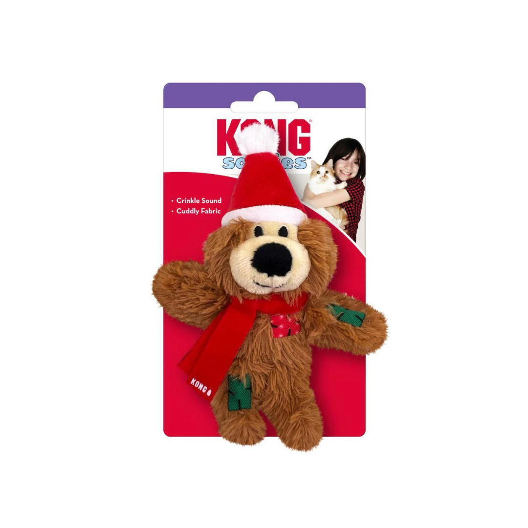 KONG (CAT): Christmas Holidays Softies Plush Cat Toy - Brown