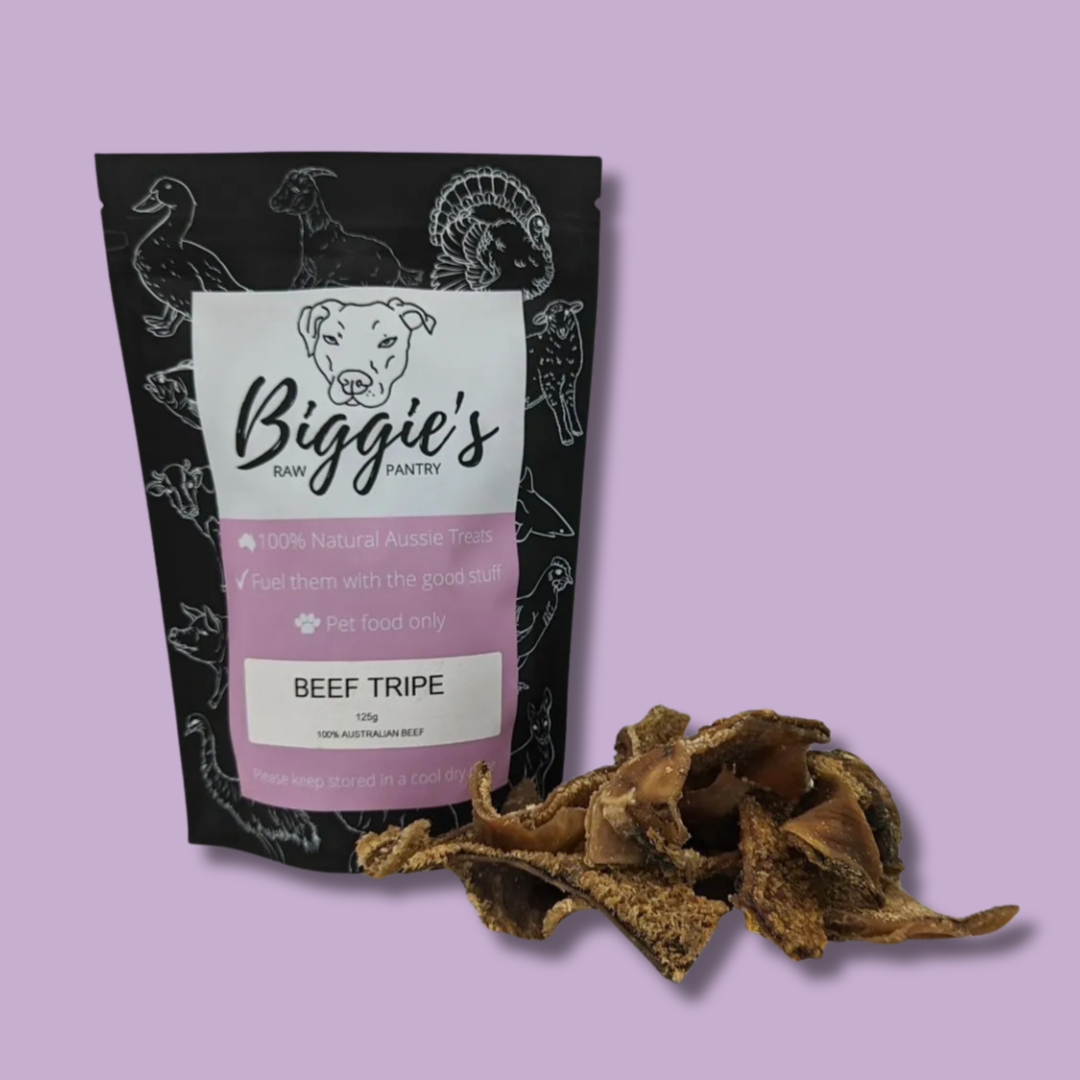 DOG TREATS: Biggies Raw Pantry | Beef Tripe 125g