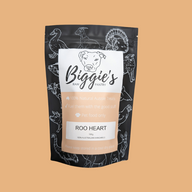 DOG TREATS: Biggies Raw Pantry | Roo Hearts 100g