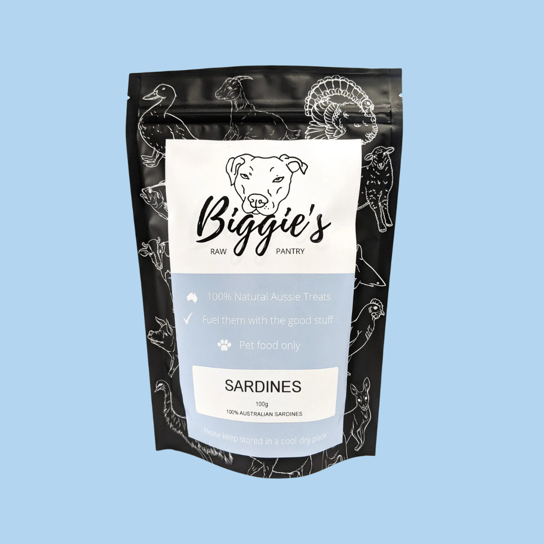 DOG TREATS: Biggies Raw Pantry | Sardines 100g