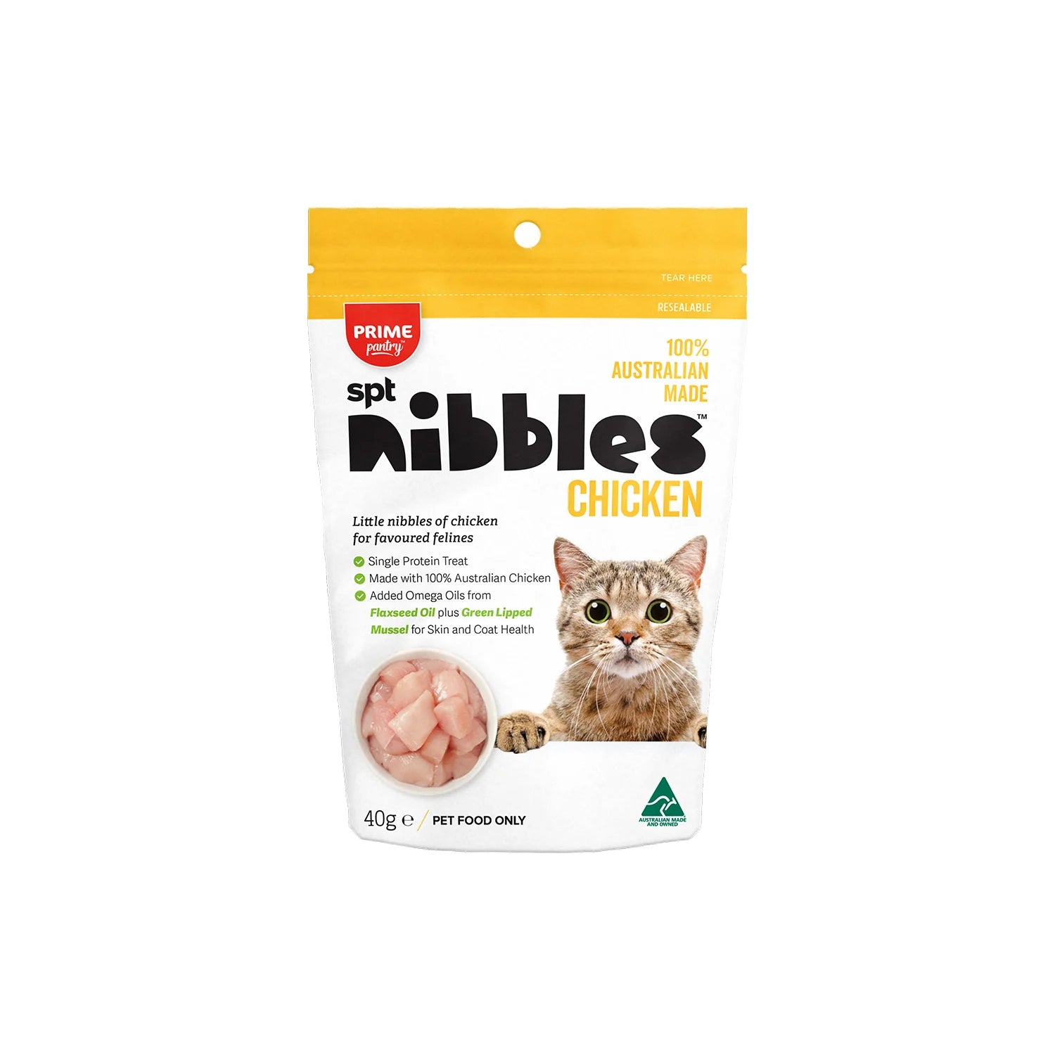 CAT TREATS: Prime Pantry SPT Nibbles Chicken Treats 40g