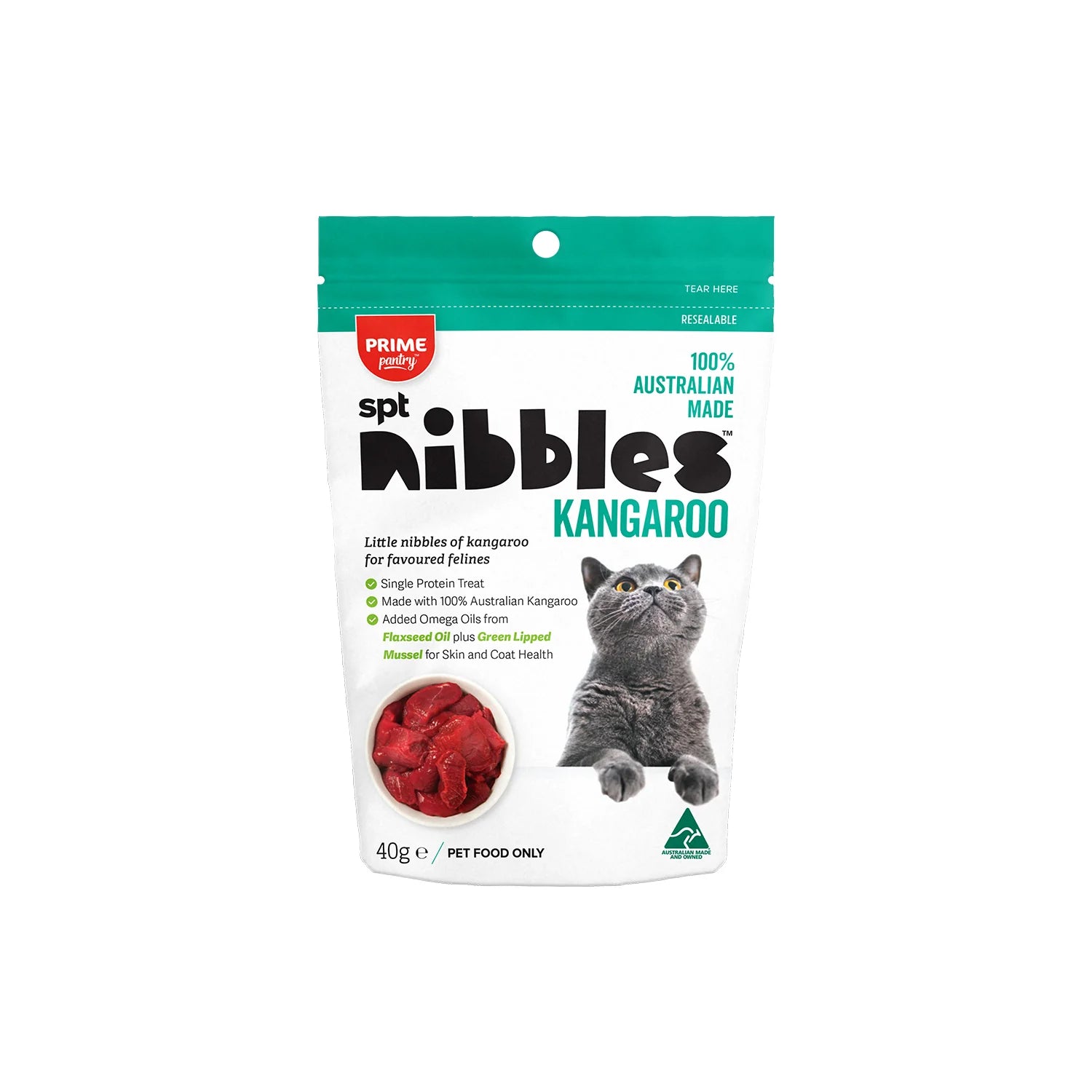 CAT TREATS: Prime Pantry SPT Nibbles Kangaroo Treats 40g