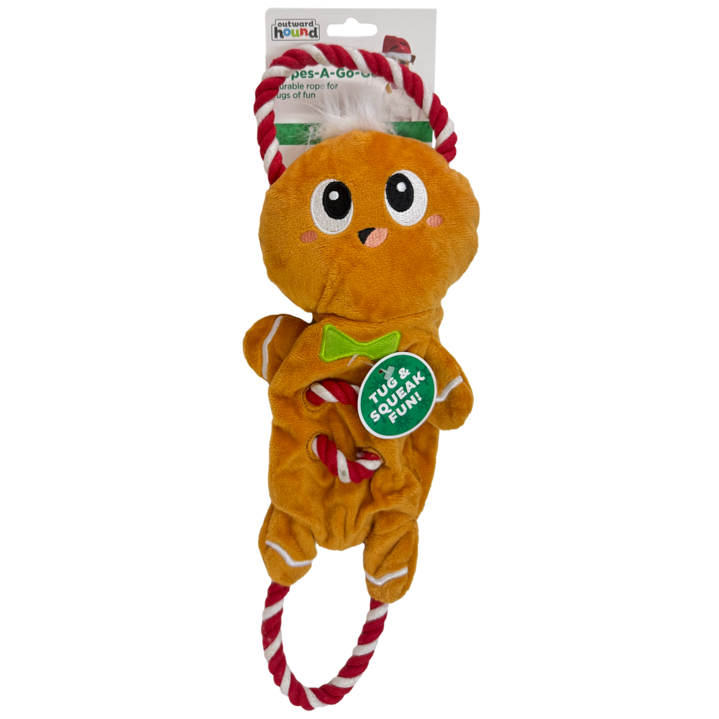 Outward Hound: Ropes-A-Go-Go Interactive Tug Toy - Gingerbread Man