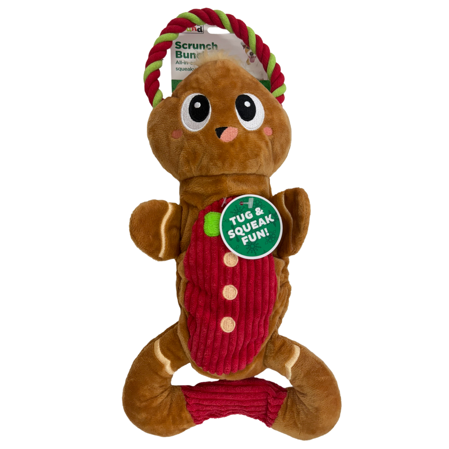 Outward Hound: Scrunch Bunch Dog Toy - Gingerbread Man