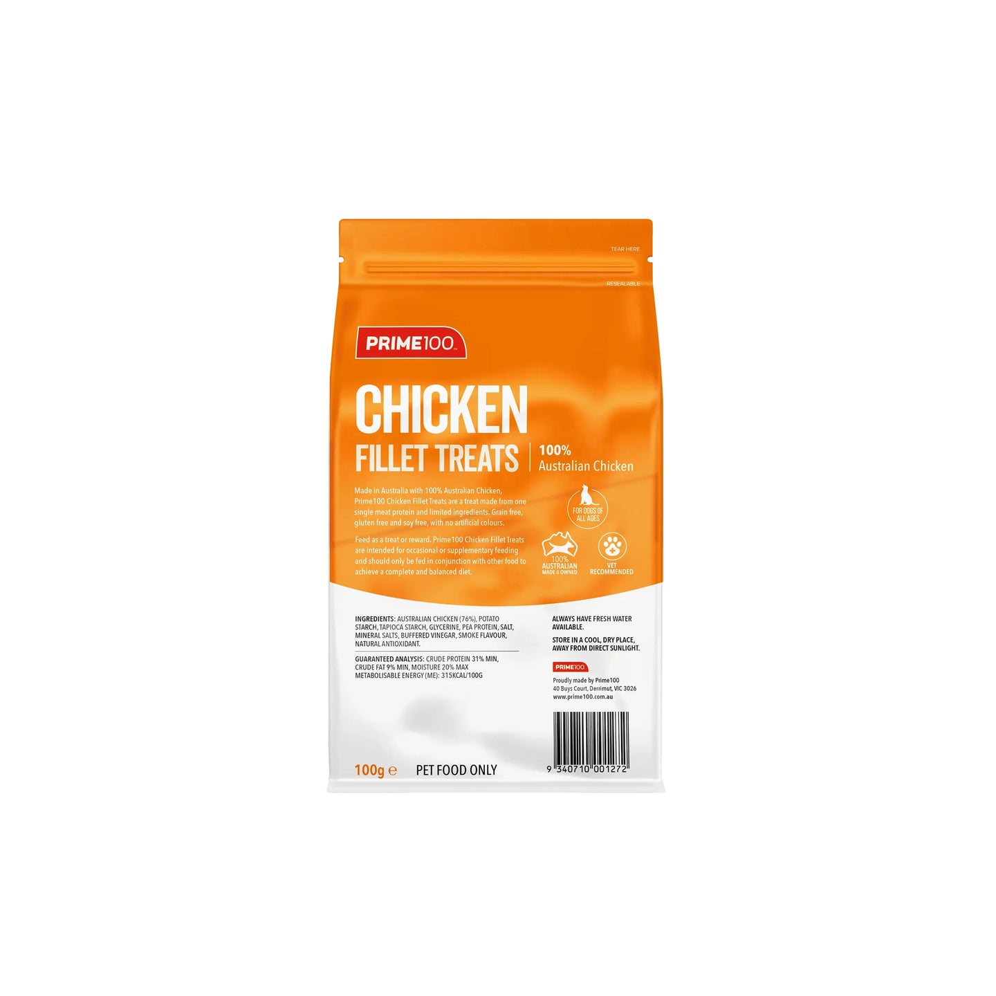 DOG TREATS | Prime100: SPT Chicken Fillets 100g