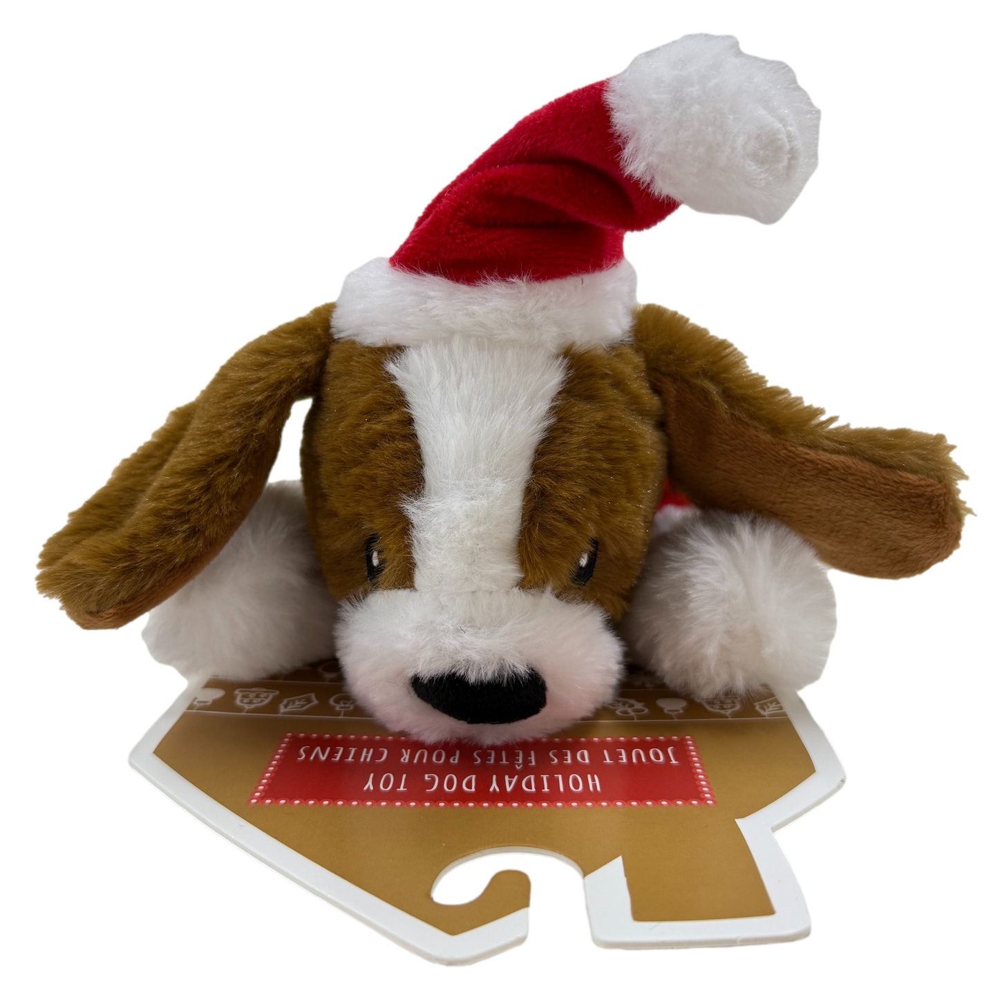 Pally Paws: Holiday Brown and White Dog Plush Toy