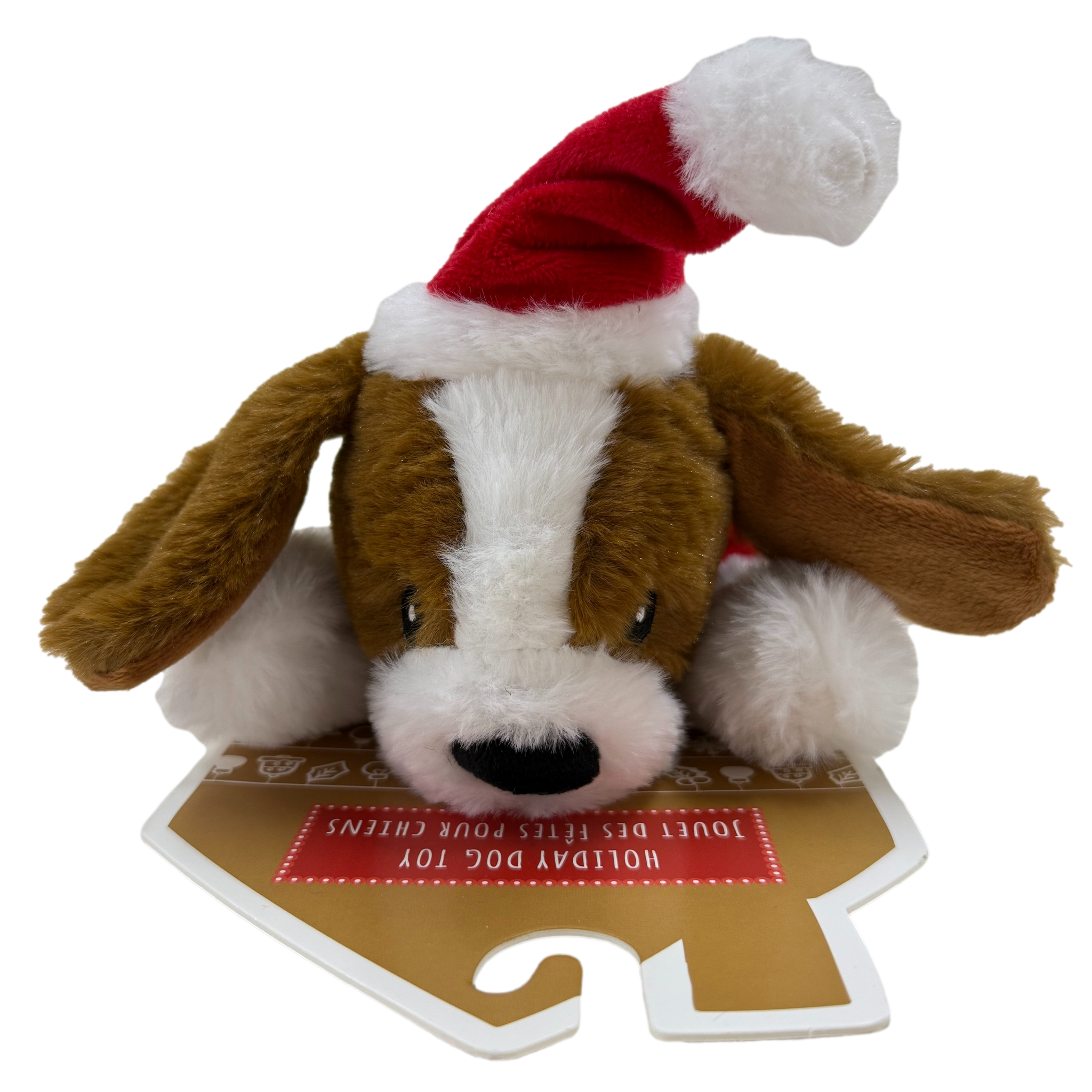 Pally Paws: Holiday Brown and White Dog Plush Toy