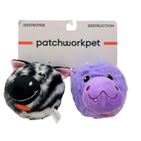 Patchworkpet: Pricklet Zoo Duo Zebra & Hippo 4"