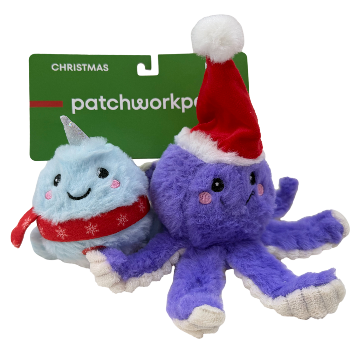 Patchworkpet: Pricklet Festive Narwhal & Octopus (2-Pack)