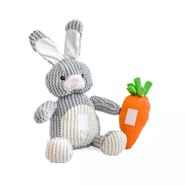 Patchworkpet: Rabbit & Carrot Plush Dog Toy