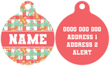 Pet ID Tag | Christmas Gingerbread (Red)