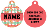 Pet ID Tag | Christmas Gingerbread (Red)