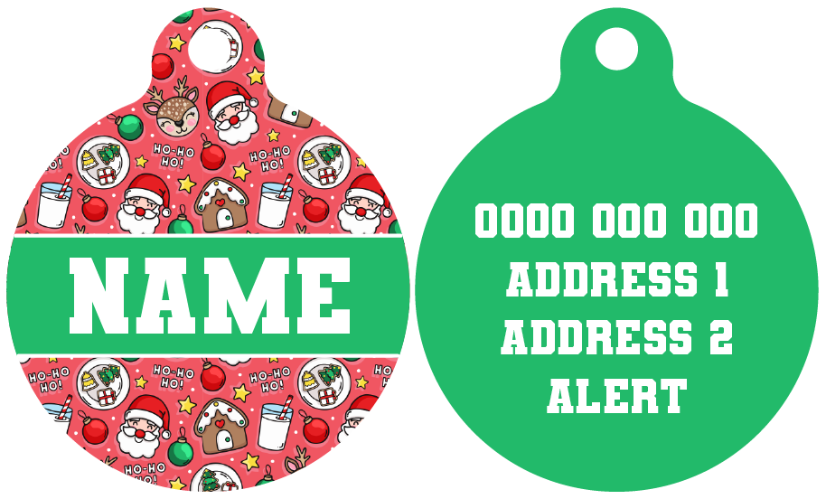 Pet ID Tag | Santa's Cookies (Green)