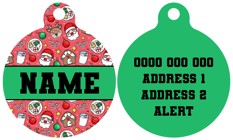 Pet ID Tag | Santa's Cookies (Green)