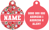 Pet ID Tag | Santa's Cookies (Red)