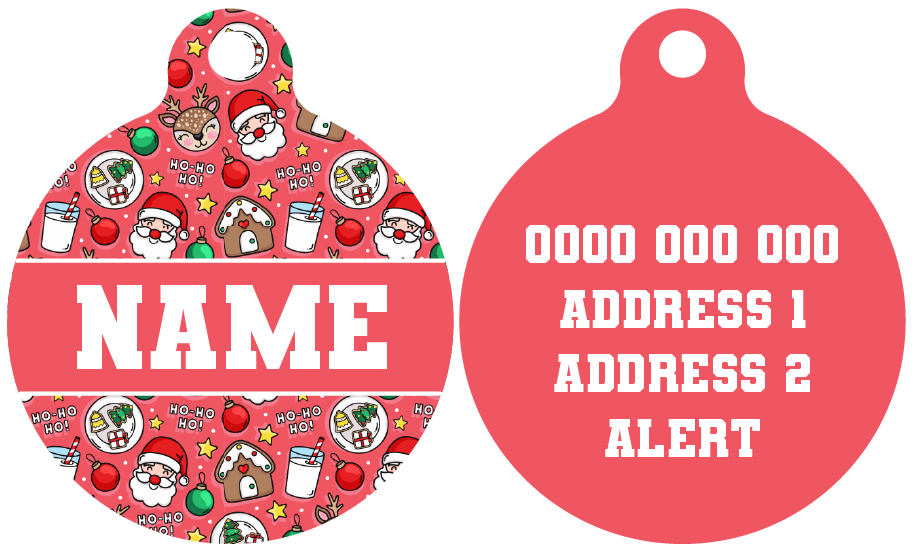 Pet ID Tag | Santa's Cookies (Red)