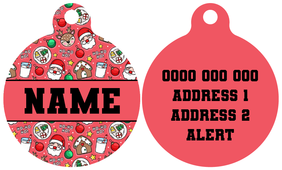 Pet ID Tag | Santa's Cookies (Red)