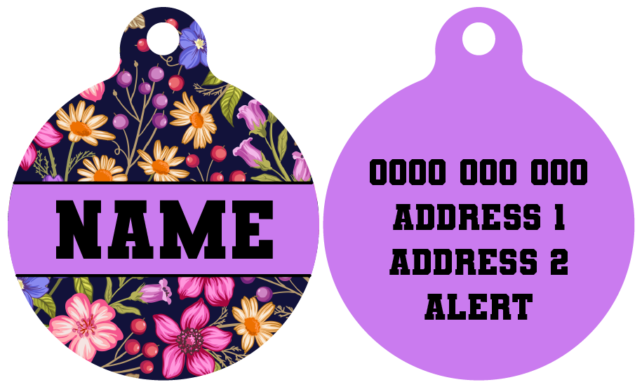 Pet ID Tag | Petal Paradise (Purple)