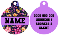 Pet ID Tag | Petal Paradise (Purple)