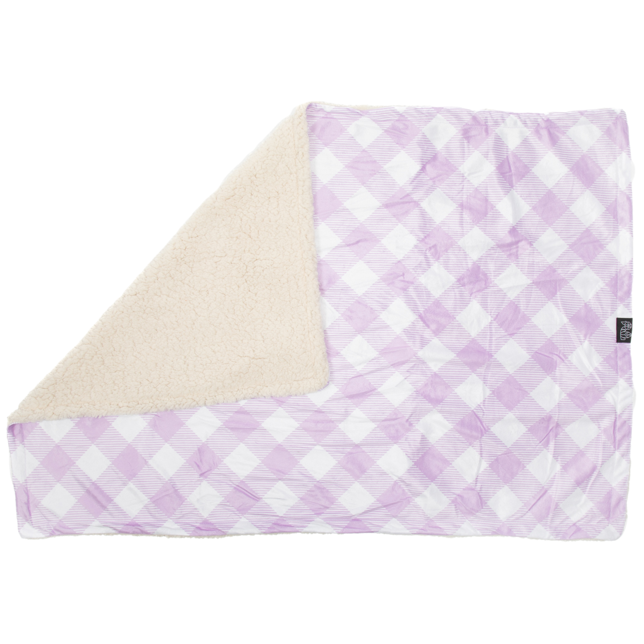 Plush Dog Pet Blanket Berry Purple Gingham