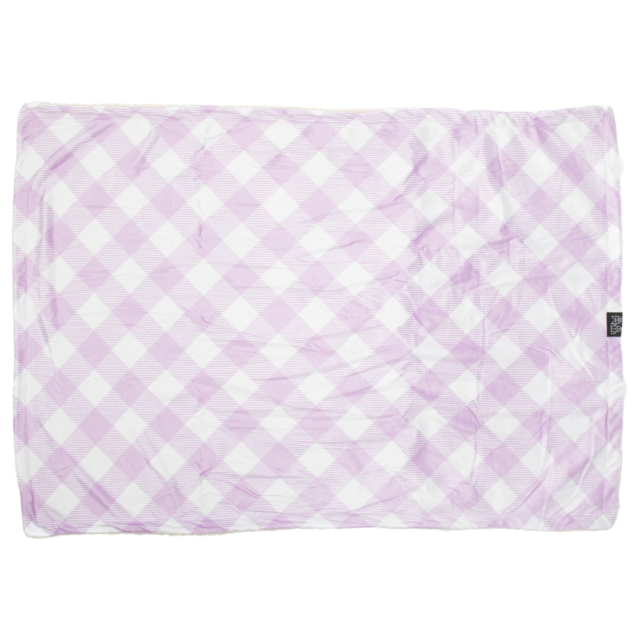 Plush Dog Pet Blanket Berry Purple Gingham