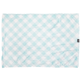 Plush Dog Pet Blanket Mint Teal Green Gingham