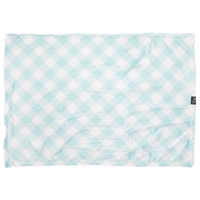 Plush Dog Pet Blanket Mint Teal Green Gingham