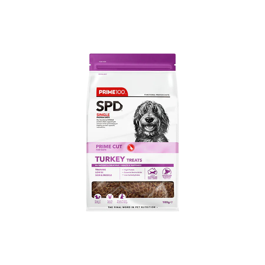 DOG TREATS: SPD Prime Cut Turkey Treats 100g