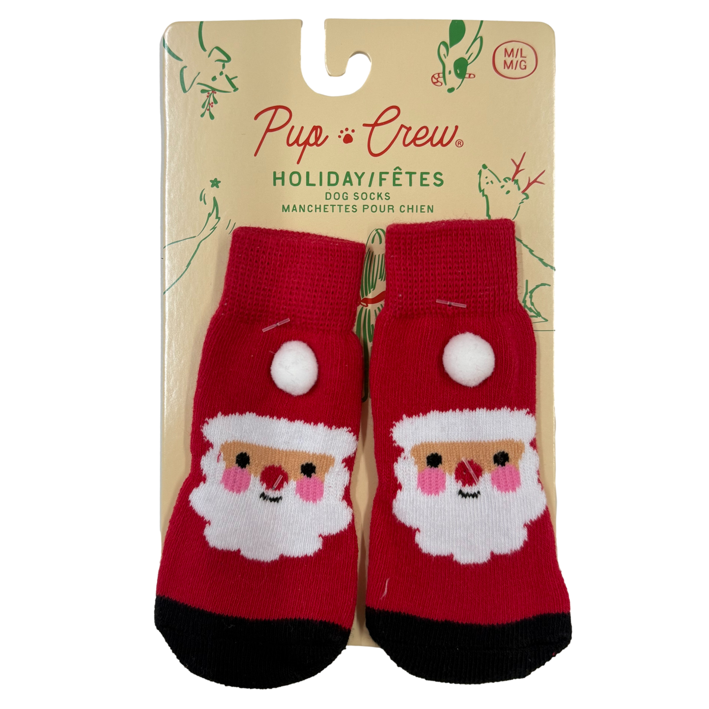 Pup Crew: Holiday Dog Socks M/L - Santa