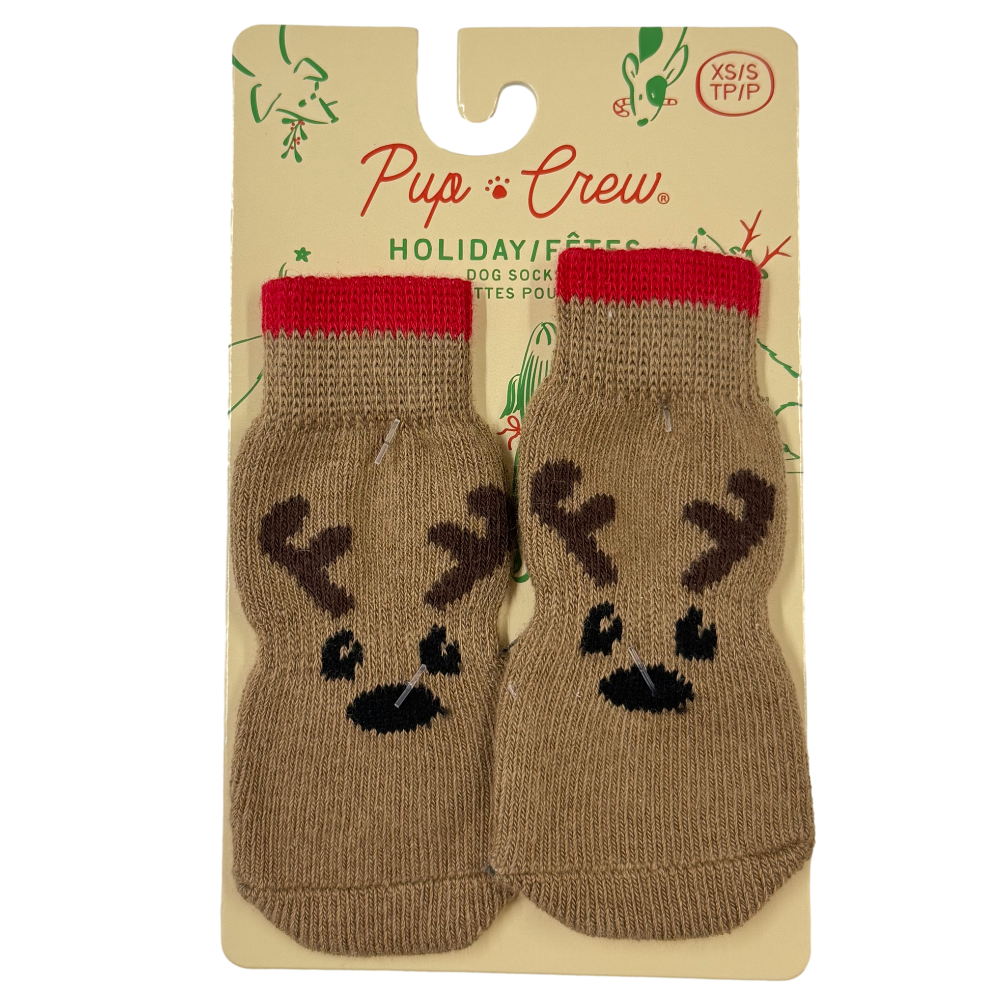 Pup Crew: Holiday Dog Socks XS/S - Reindeer