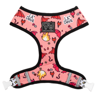 Reversible Dog Harness Lil Angel vs Lil Devil Red Blue