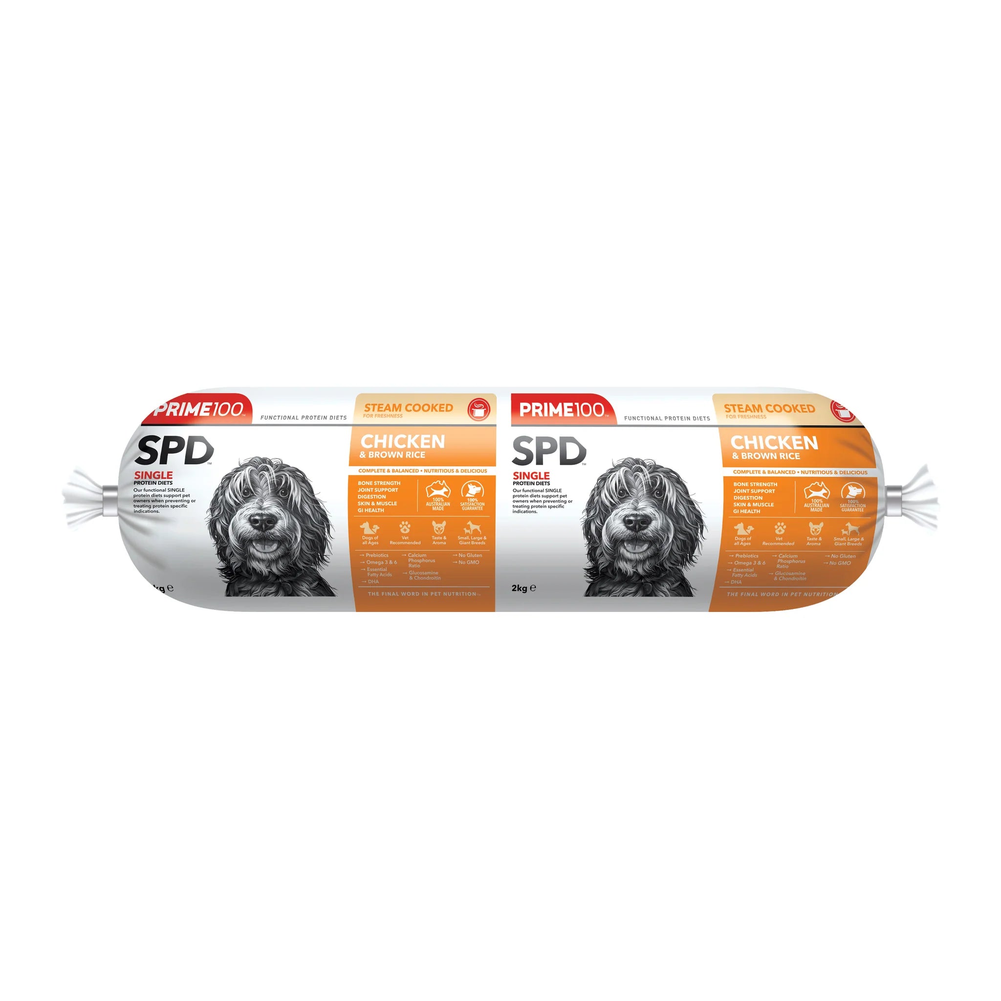 DOG FOOD | Prime100: Chicken & Brown Rice Fresh Roll 2kg (REDCLIFFE STORE PICK UP ONLY)