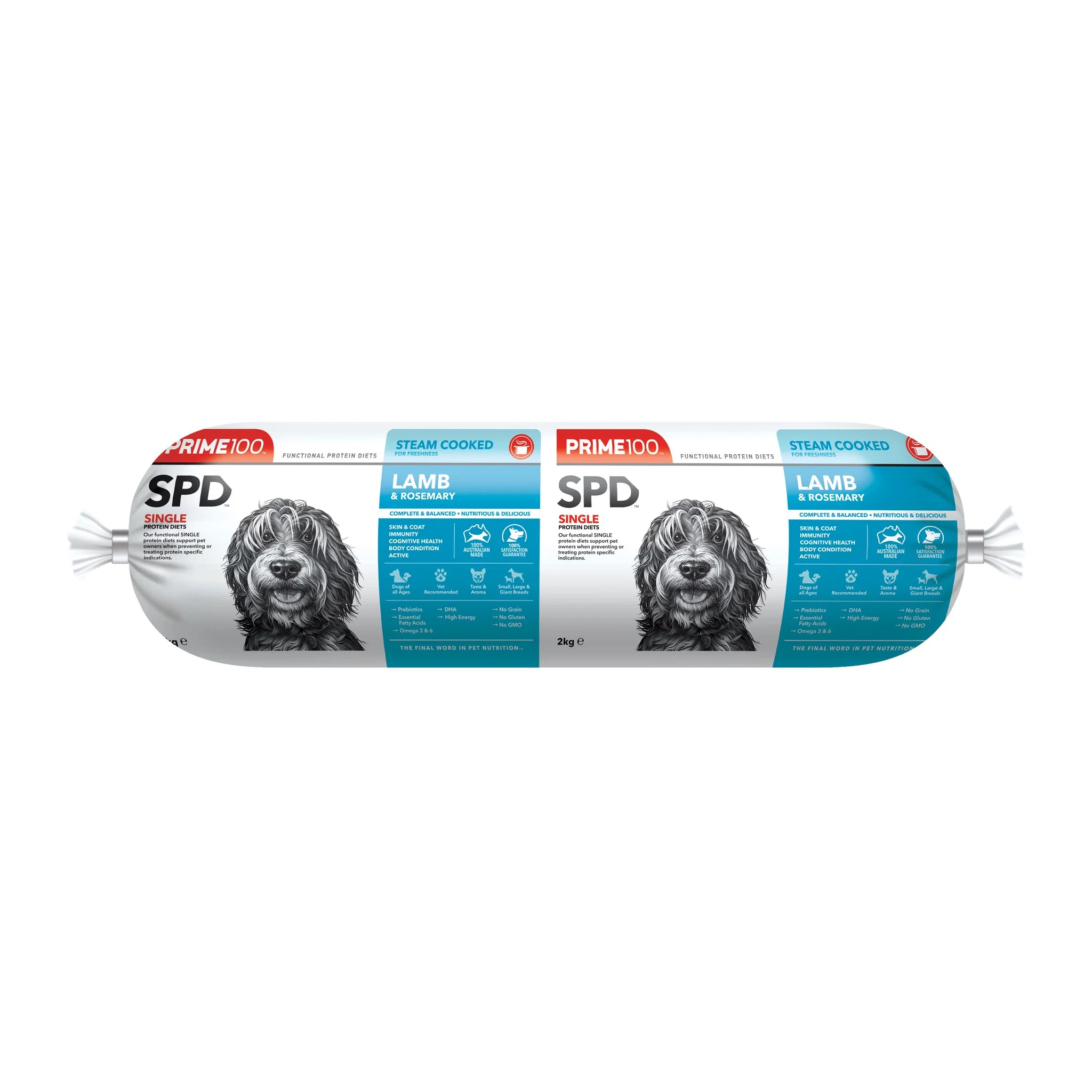DOG FOOD | Prime100: Lamb & Rosemary Fresh Roll 2kg (REDCLIFFE STORE PICK UP ONLY)
