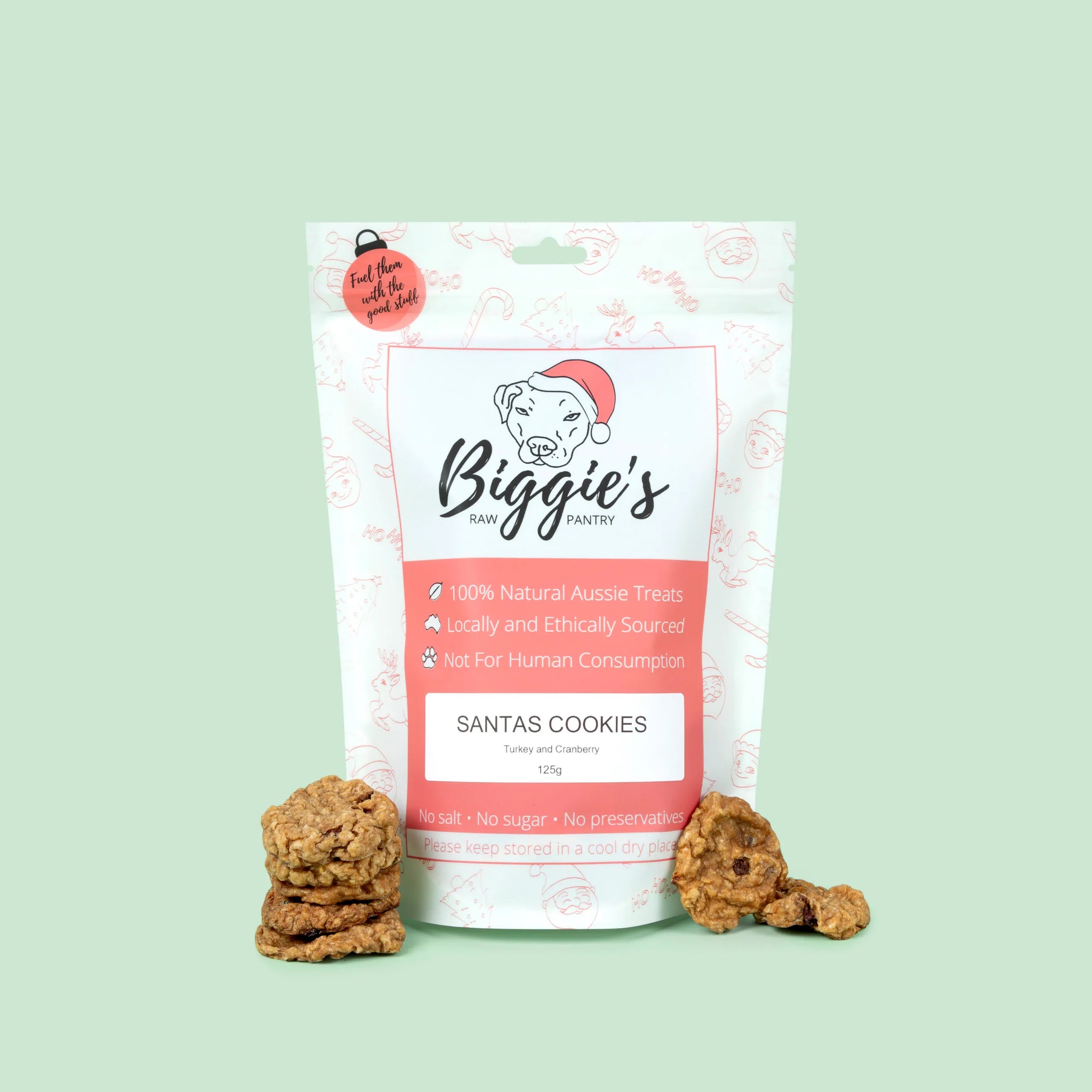 DOG TREATS: Biggies Raw Pantry | Santa's Cookies - Turkey (NEW)