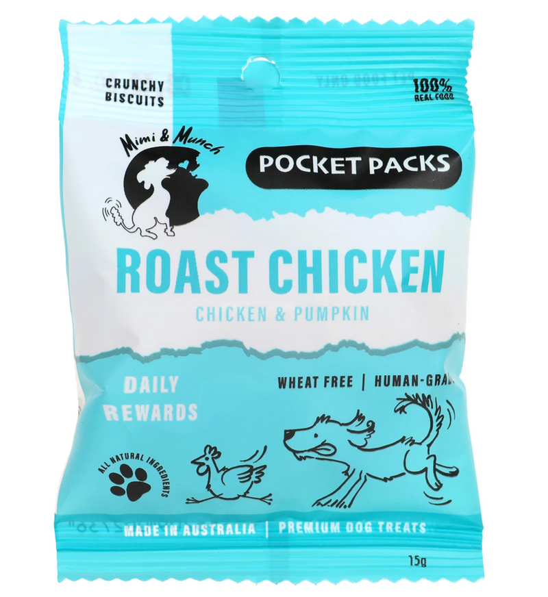 DOG TREATS | Mimi & Munch: Roast Chicken Biscuits - Pocket Pack (NEW)
