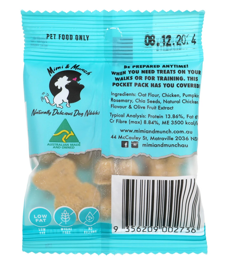 DOG TREATS | Mimi & Munch: Roast Chicken Biscuits - Pocket Pack (NEW)