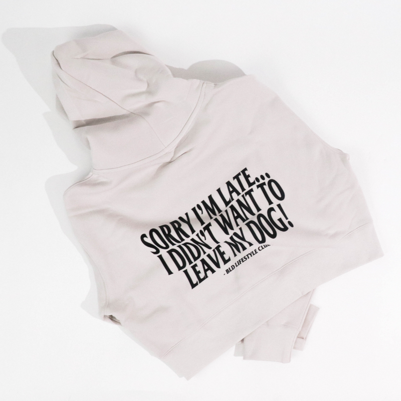 BLD LIFESTYLE CLUB CROP HOODIE: "Sorry I&