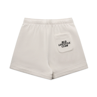 BLD LIFESTYLE CLUB TRACK SHORTS (Women's Sizing): "BLD Lifestyle Club" | Bone (Digital Printing)