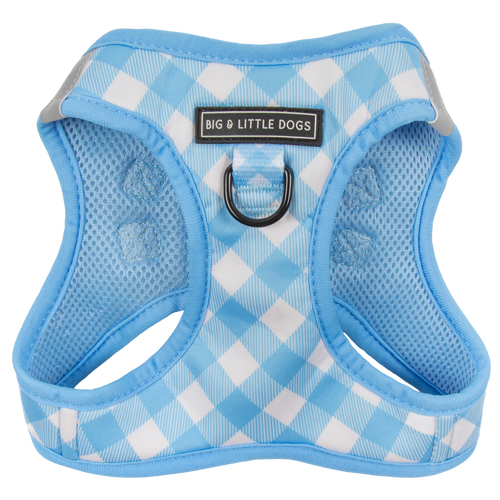 STEP-IN DOG HARNESS: Blueberry Gingham