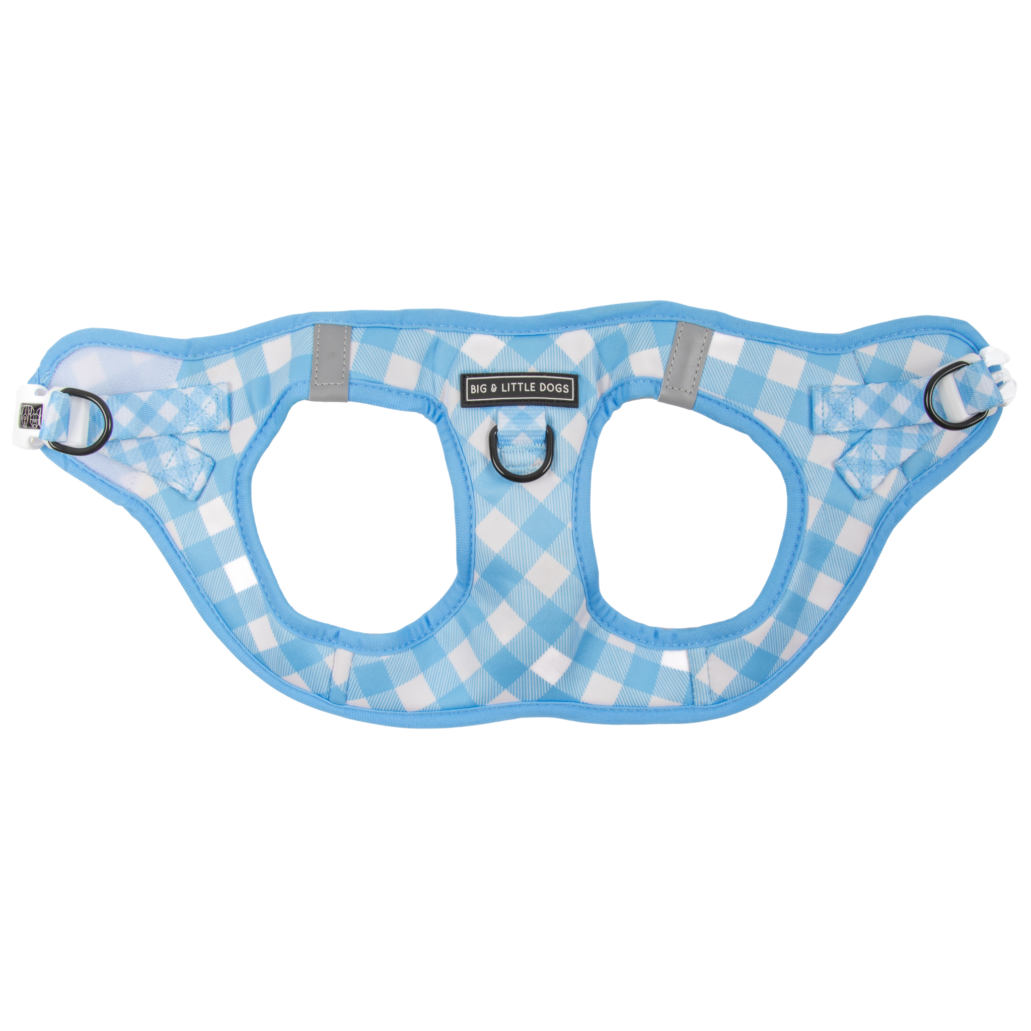STEP-IN DOG HARNESS: Blueberry Gingham