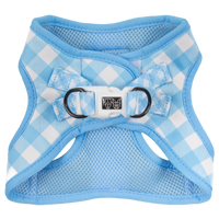 STEP-IN DOG HARNESS: Blueberry Gingham