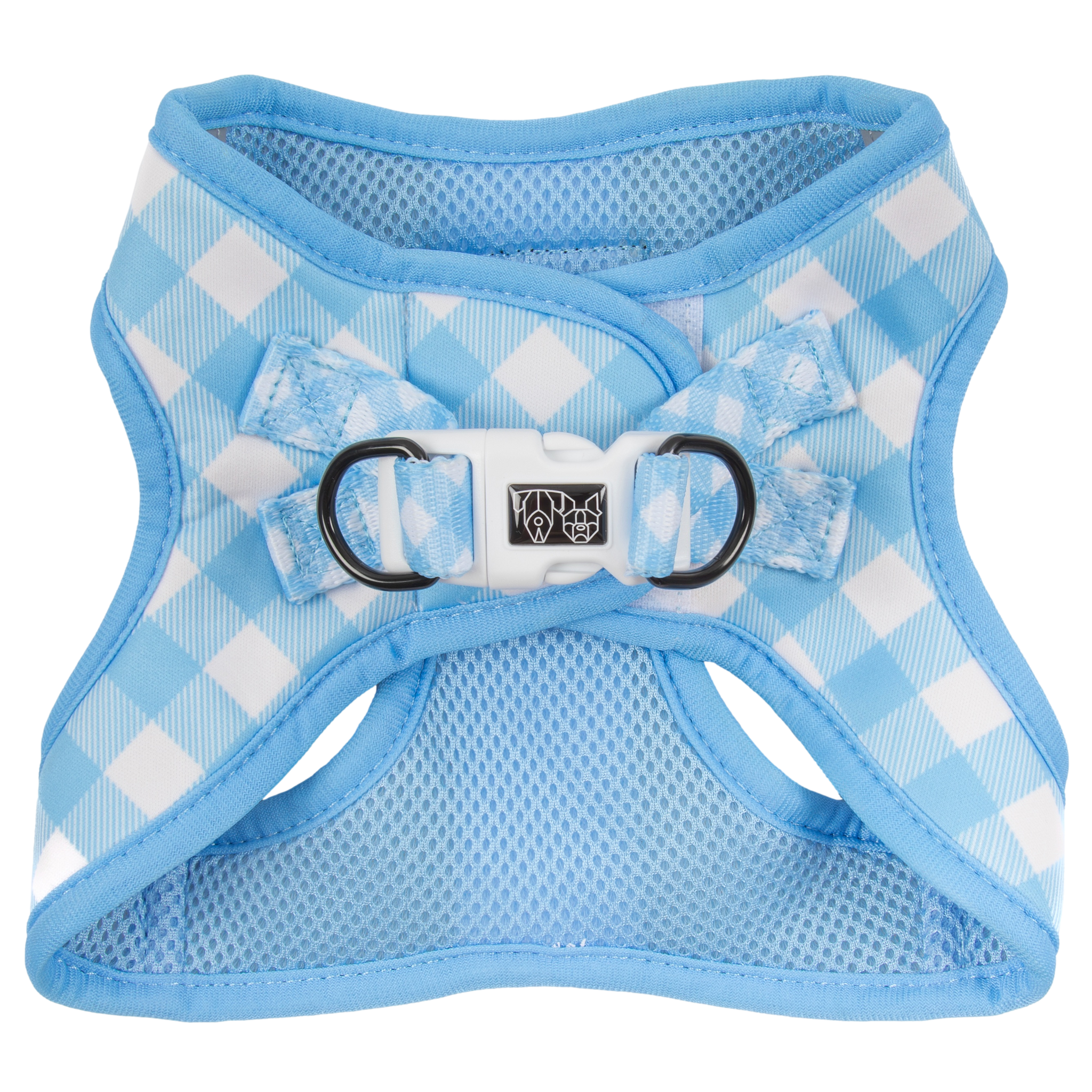 STEP-IN DOG HARNESS: Blueberry Gingham