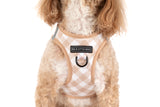 STEP-IN DOG HARNESS: Latte Gingham