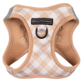 STEP-IN DOG HARNESS: Latte Gingham