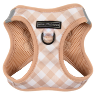 STEP-IN DOG HARNESS: Latte Gingham